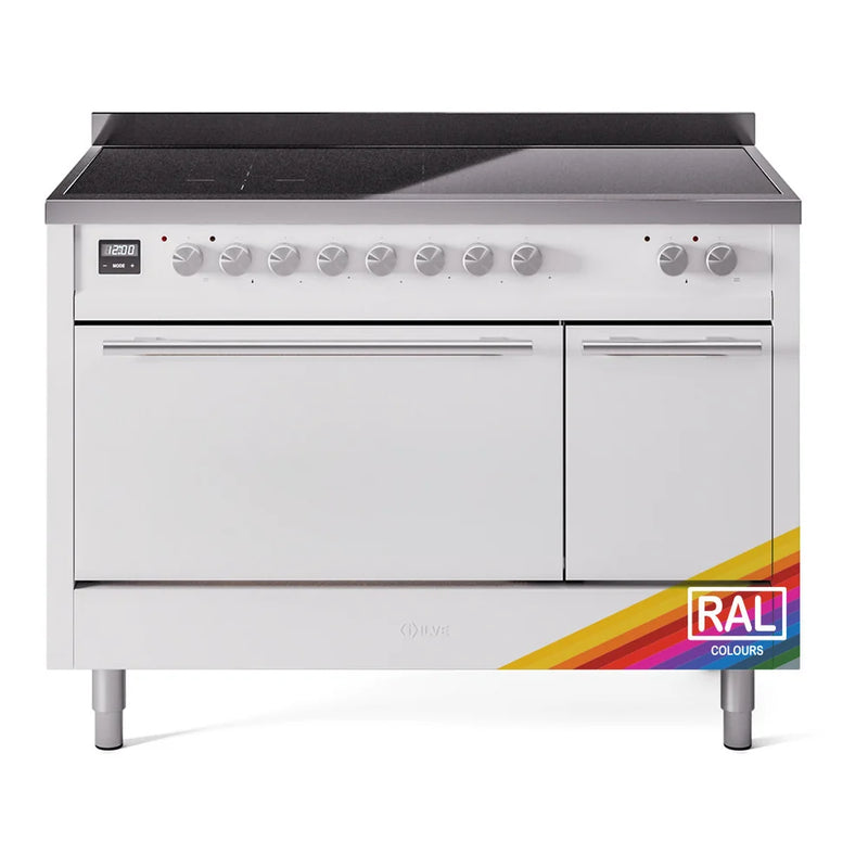 ILVE Professional Plus II 48" Induction Freestanding Range in RAL Color with Stainless Steel Trim, UPI486QMPRA
