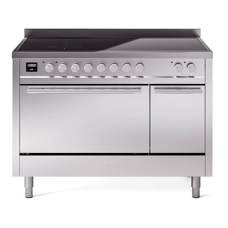 ILVE Professional Plus II 48" Induction Freestanding Range in Stainless Steel with Stainless Steel Trim, UPI486QMPSS