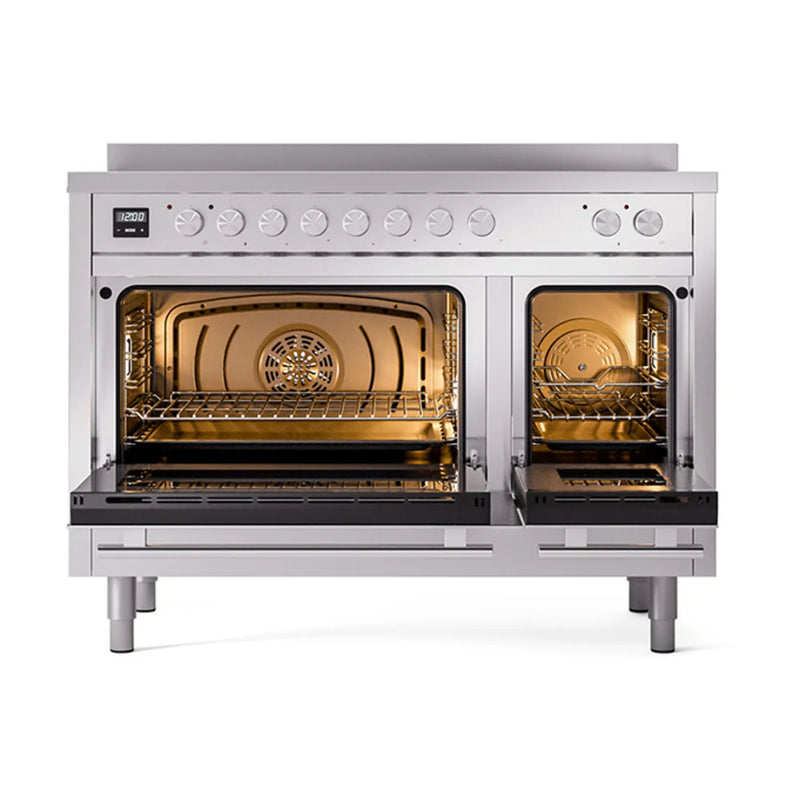 ILVE Professional Plus II 48" Induction Freestanding Range in Stainless Steel with Stainless Steel Trim, UPI486QMPSS