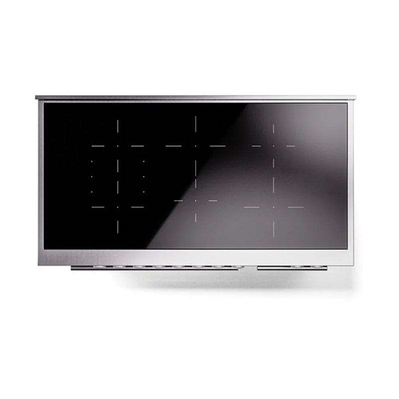 ILVE Professional Plus II 48" Induction Freestanding Range in White with Stainless Steel Trim, UPI486QMPWH