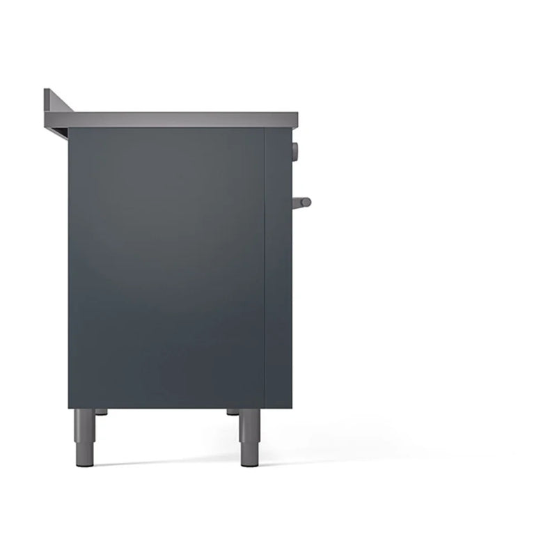 ILVE Professional Plus II 48" Induction Freestanding Range in Blue Grey with Stainless Steel Trim, UPI486WMPBG