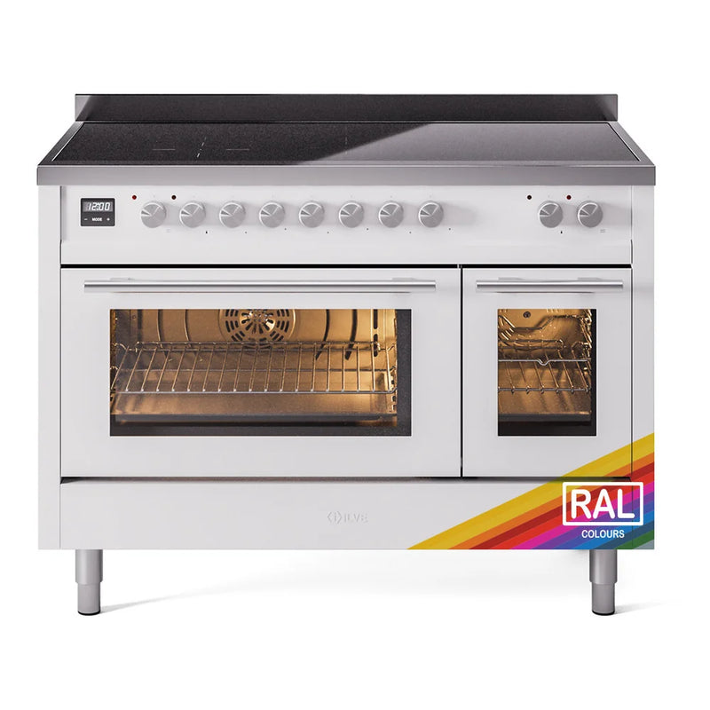 ILVE Professional Plus II 48" Induction Freestanding Range in RAL Color with Stainless Steel Trim, UPI486WMPRA