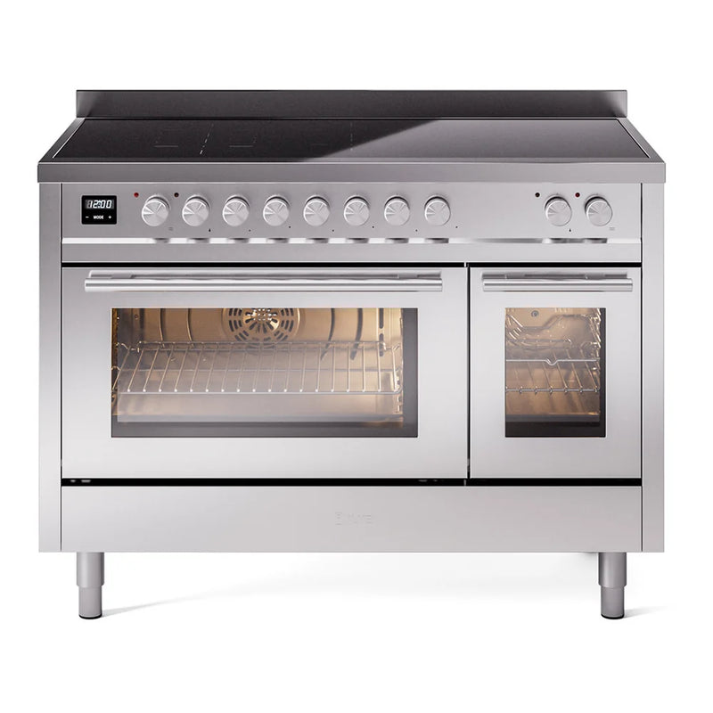 ILVE Professional Plus II 48" Induction Freestanding Range in Stainless Steel with Stainless Steel Trim, UPI486WMPSS