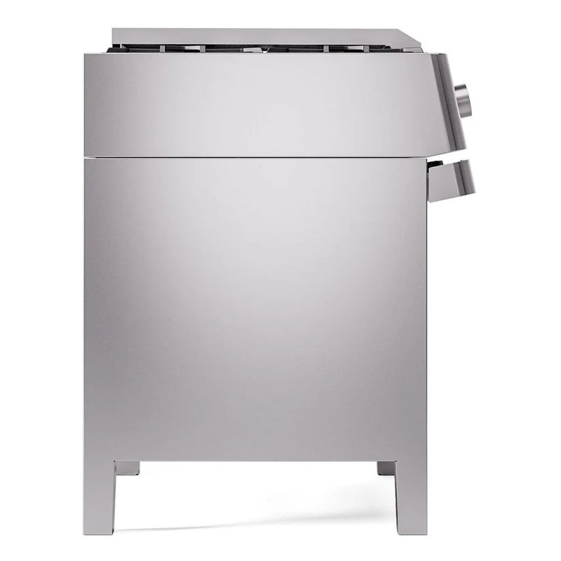 ILVE Panoramagic 36" Dual Fuel Freestanding Range in Stainless Steel with Satin Trim, UPM09FDS3SSLP