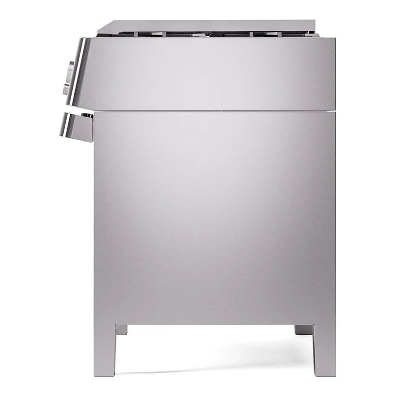 ILVE Panoramagic 36" Dual Fuel Freestanding Range in Stainless Steel with Satin Trim, UPM09FDS3SSLP