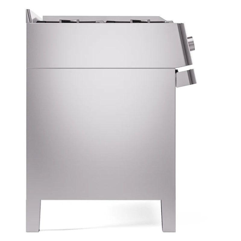 ILVE Panoramagic 48" Dual Fuel Freestanding Range in Stainless Steel with Satin Trim, UPM12FDS3SS
