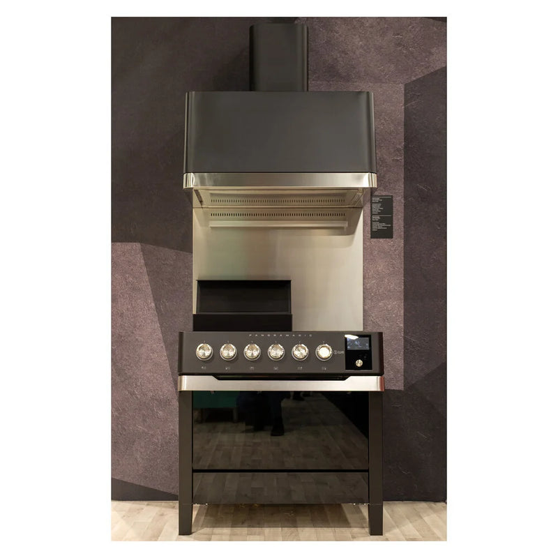 ILVE Panoramagic 36" Induction Freestanding Range in Matte Black with Satin Trim, UPMI09S3MK
