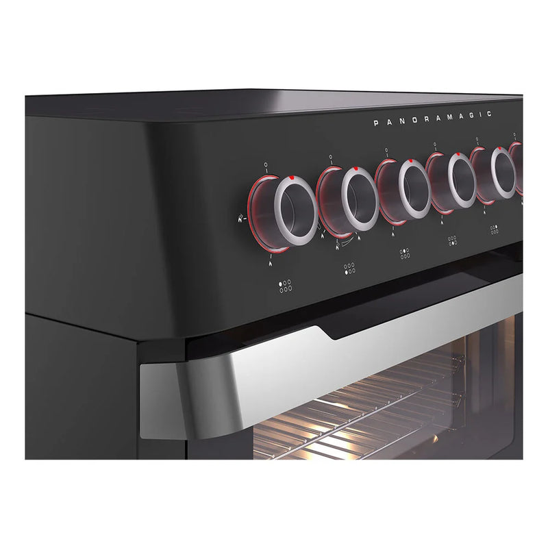ILVE Panoramagic 36" Induction Freestanding Range in Matte Black with Satin Trim, UPMI09S3MK