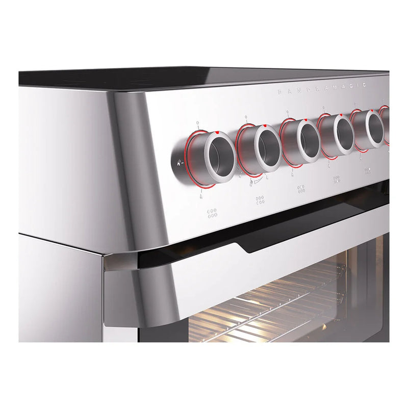 ILVE Panoramagic 36" Induction Freestanding Range in Stainless Steel with Satin Trim, UPMI09S3SS