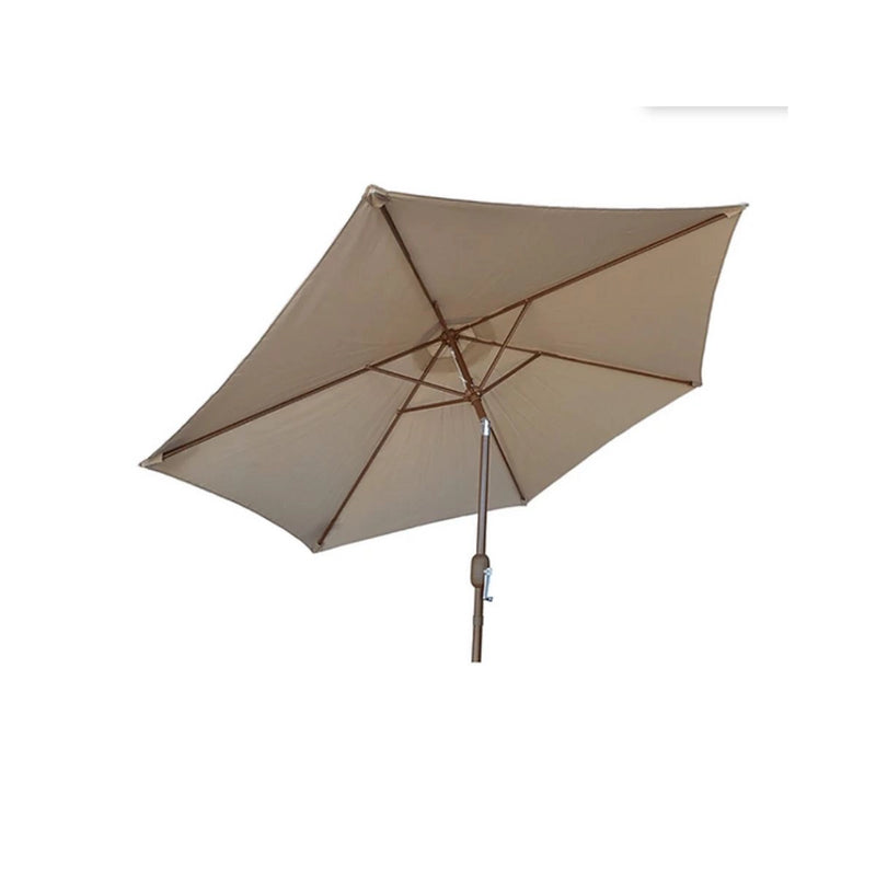 Kokomo Grills 9' Outdoor Kitchen Umbrella with hand crank, tilt, beige waterproof polyester and sturdy 1-1/2” steel pole.