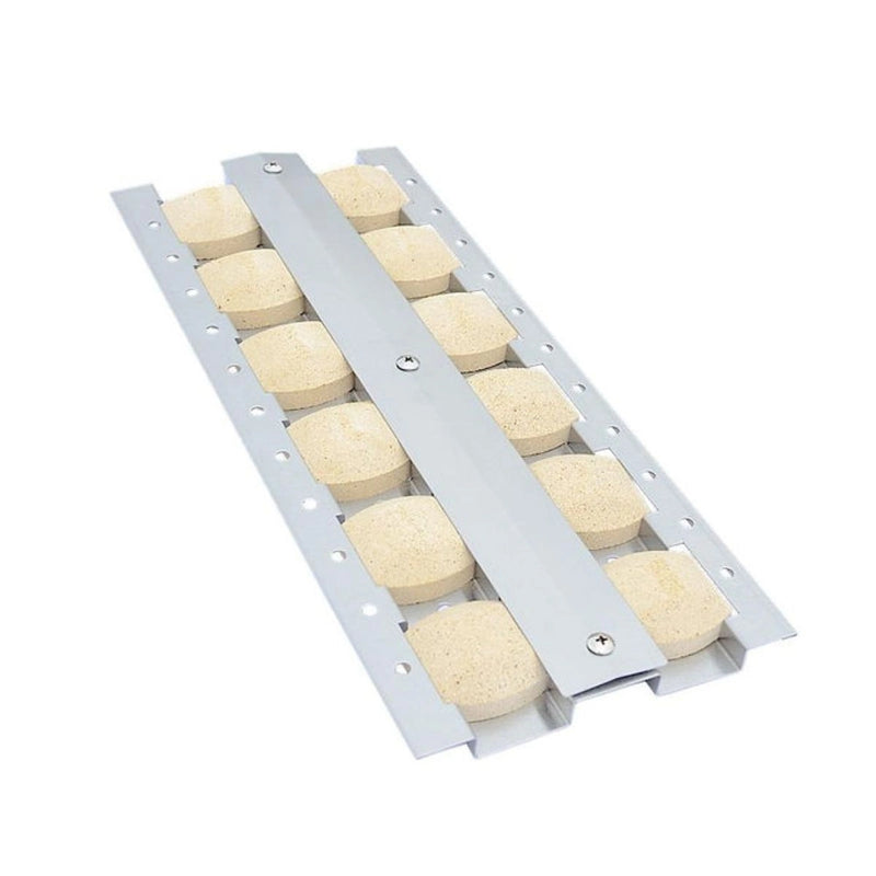 Kokomo Grills Flame Tamer with Briquettes Insert RP-BAK-BQTSFT, 16x6-3/4 inches, durable heat-resistant metal with briquettes for even flame control.