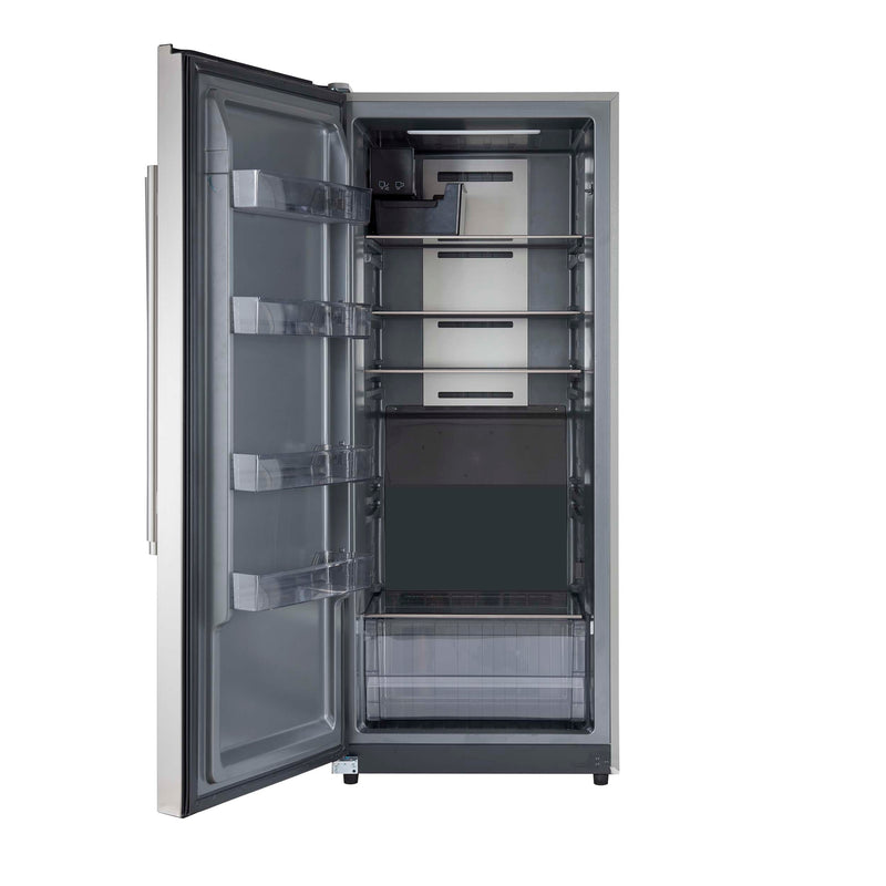 Forno Fortezza 28" Freestanding Left-Swing Freezer in Stainless Steel, Total No Frost Cooling, Automatic Ice Maker, Fast Freeze, FFFFD1738-28LS