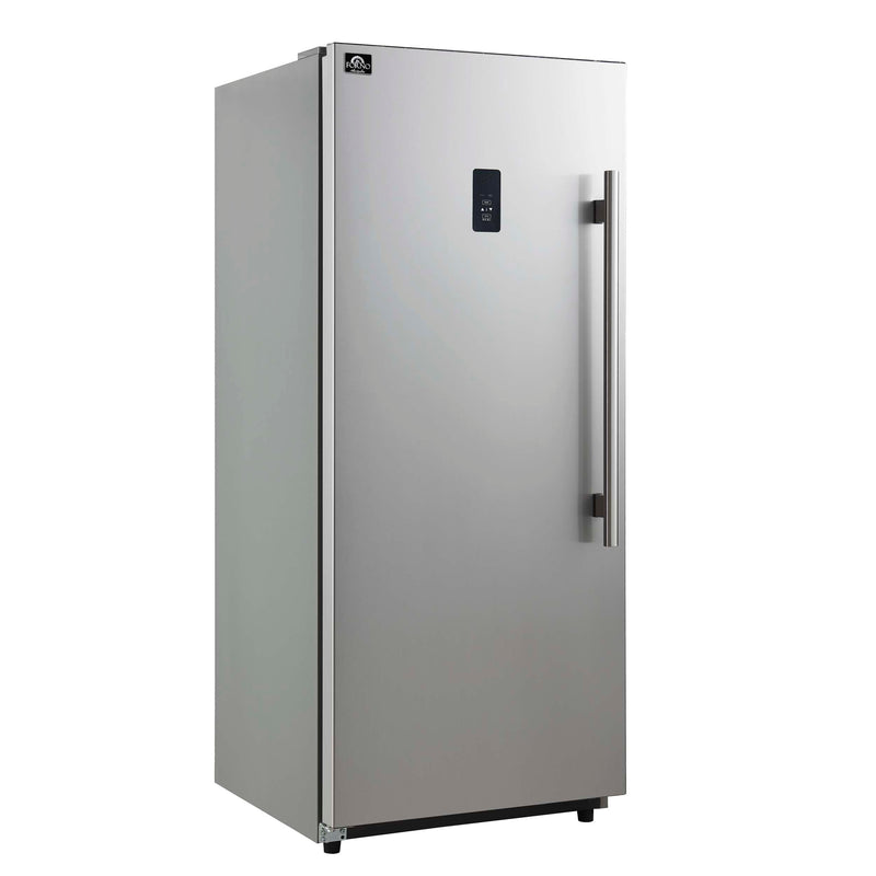 Forno Fortezza 28" Freestanding Left-Swing Freezer in Stainless Steel, Total No Frost Cooling, Automatic Ice Maker, Fast Freeze, FFFFD1738-28LS