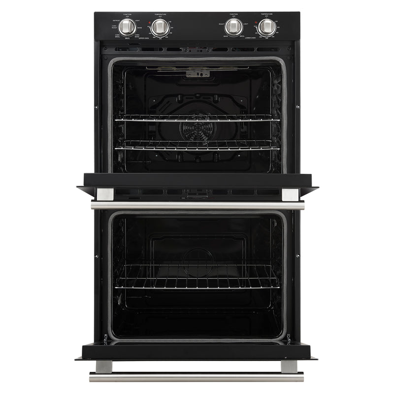 Forno Vomero 30" Double Wall Oven Electric in Black, 10 cu. ft. Total Capacity, True Convection, 6 Cooking Modes, FBOEL1324-30BLK