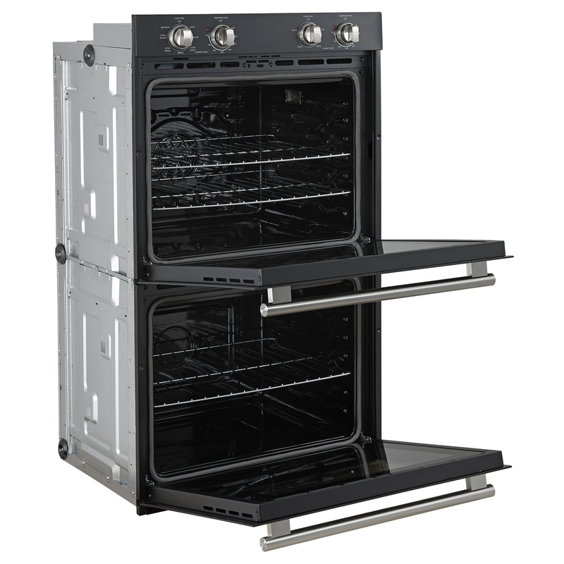 Forno Vomero 30" Double Wall Oven Electric in Black, 10 cu. ft. Total Capacity, True Convection, 6 Cooking Modes, FBOEL1324-30BLK