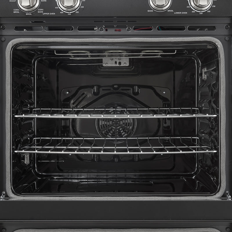 Forno Vomero 30" Double Wall Oven Electric in Black, 10 cu. ft. Total Capacity, True Convection, 6 Cooking Modes, FBOEL1324-30BLK