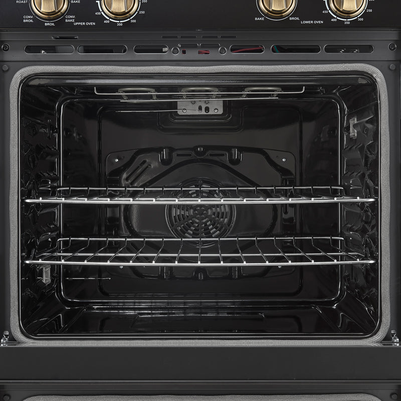 Forno Vomero 30" Double Wall Oven Electric in Black, 10 cu. ft. Total Capacity, True Convection, 6 Cooking Modes, FBOEL1324-30BLK