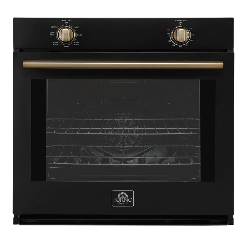 Forno Vomero 30" Built-In Electric Wall Oven in Black, 5 cu.ft. Capacity, 6 Cooking Modes, True Convection, FBOEL1370-30BLK