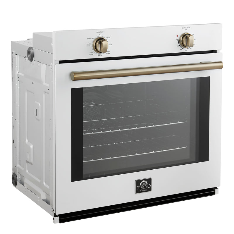 Forno Vomero 30" Built-In Electric Wall Oven in White, 5 cu.ft. Capacity, 6 Cooking Modes, Convection Fan, FBOEL1370-30WHT