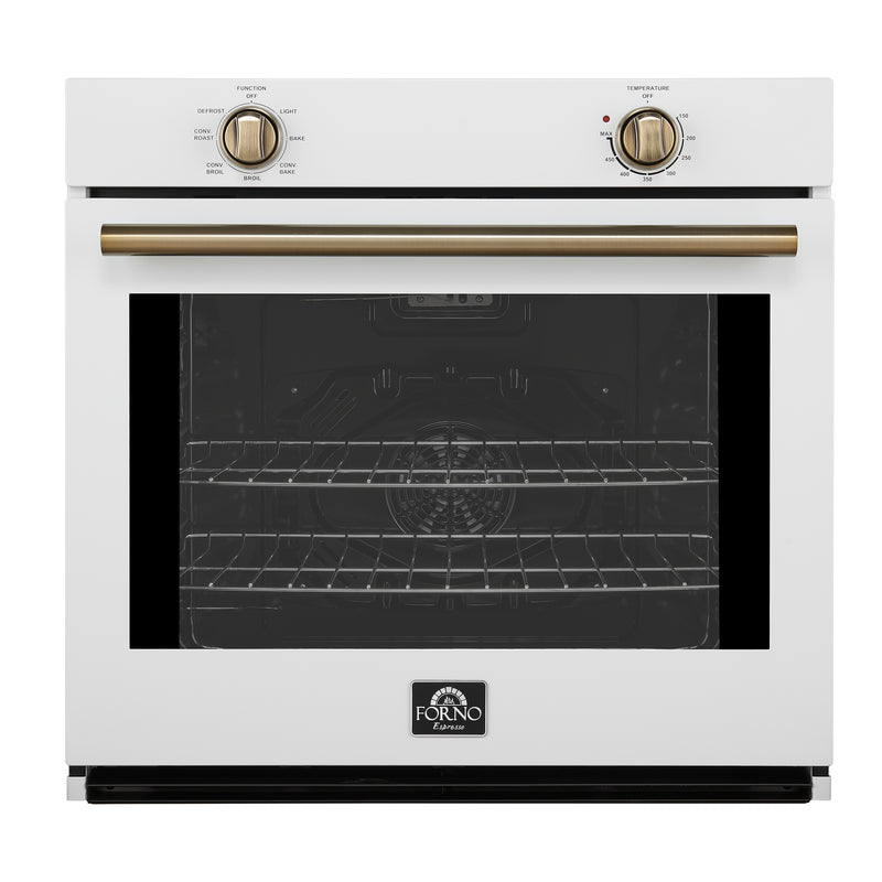 Forno Vomero 30" Built-In Electric Wall Oven in White, 5 cu.ft. Capacity, 6 Cooking Modes, Convection Fan, FBOEL1370-30WHT