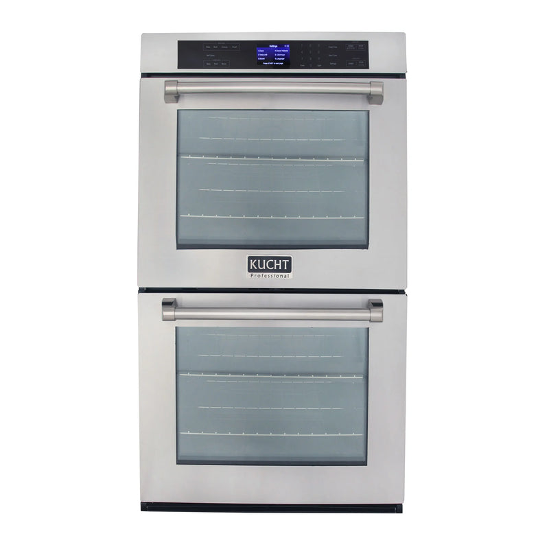 Kucht 30" 10 cu. ft. Double Electric Wall Oven with True Convection and Self-Cleaning in Stainless Steel, KWO620