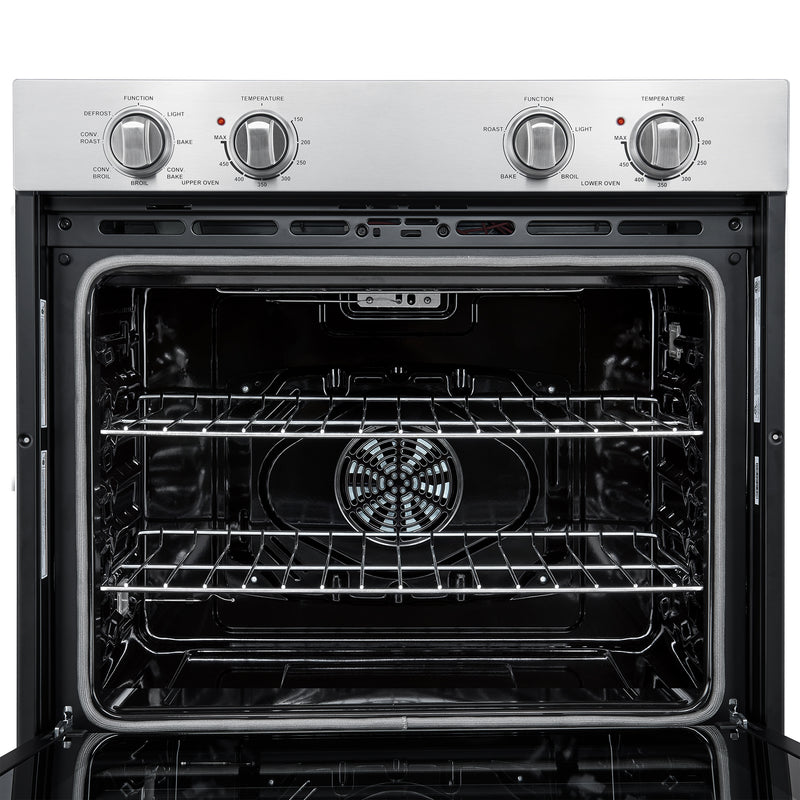 Forno Vomero 30" Double Wall Oven Electric in Stainless Steel, 10 cu. ft. Total Capacity, True Convection, 6 Cooking Modes, FBOEL1324-30