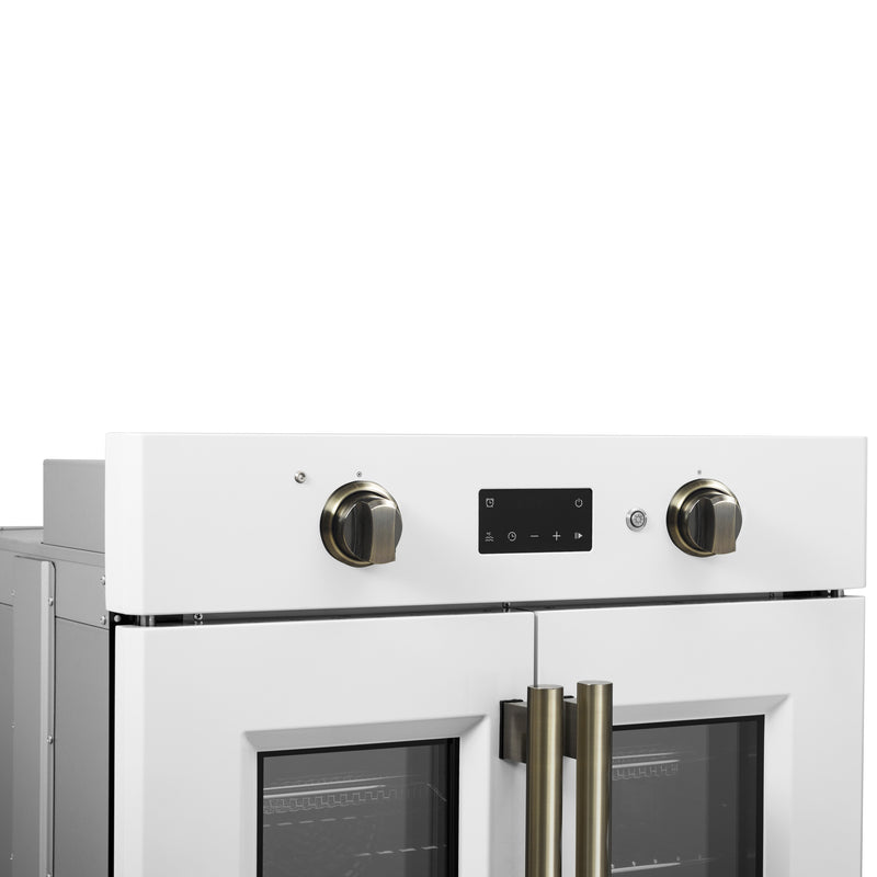 Forno Asti 30" French Door Electric Wall Oven in White, 3.68 cu. ft. True Convection, Air Fry, Self-Clean, FBOEL1333-30WHT