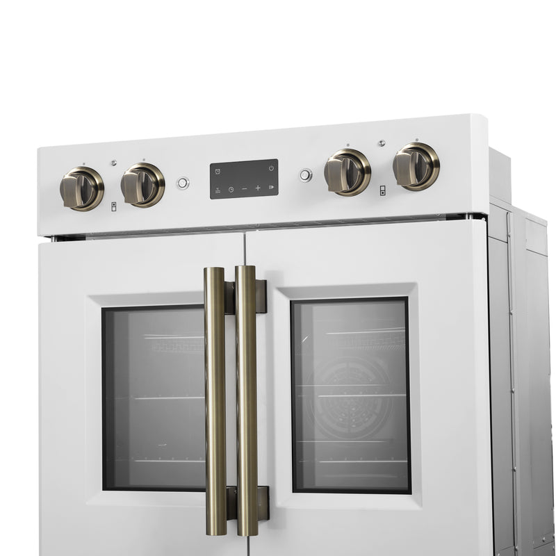Forno 60" Freestanding French Door Dual Fuel Range in White, Double Oven, Air Fry, True Convection, FBOEL1340-30WHT