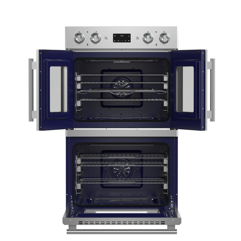 Forno Gallico 30" Double Wall Oven French Door Electric in Stainless Steel, 7.36 cu.ft. True Convection, Air Fry, Sous Vide, FBOEL1388-30