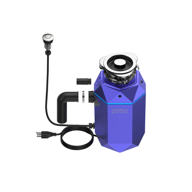 Forno ACQUA BrightDIAMOND 1HP Garbage Disposal with Motion Sensor LED Light, Air Switch, 4-Stage Grinding, WDD100TA1AM