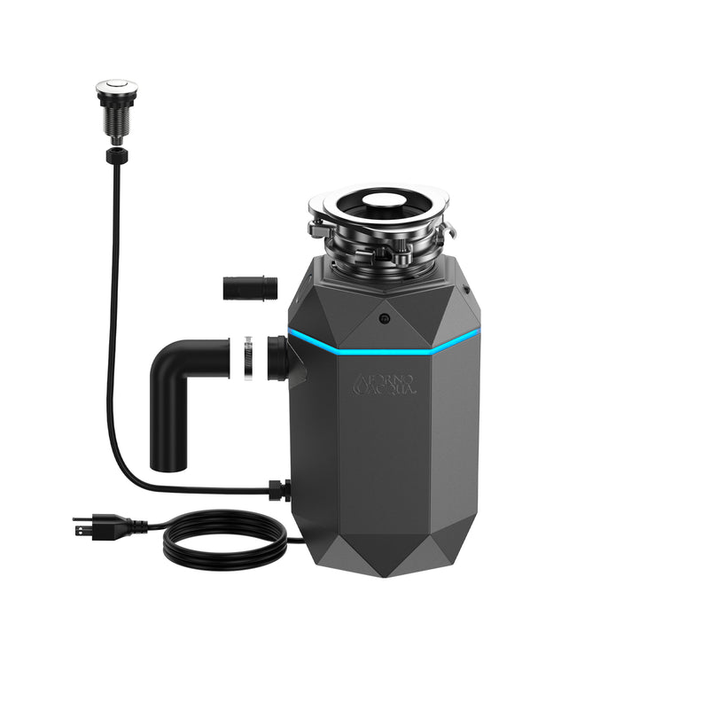 Forno ACQUA 1HP Garbage Disposal with Motion Sensor LED Light, Air Switch, 4-Stage Grinding, WDD100TA1BO