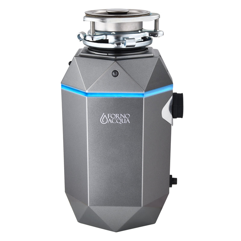 Forno ACQUA 1HP Garbage Disposal with Motion Sensor LED Light, Air Switch, 4-Stage Grinding, WDD100TA1BO