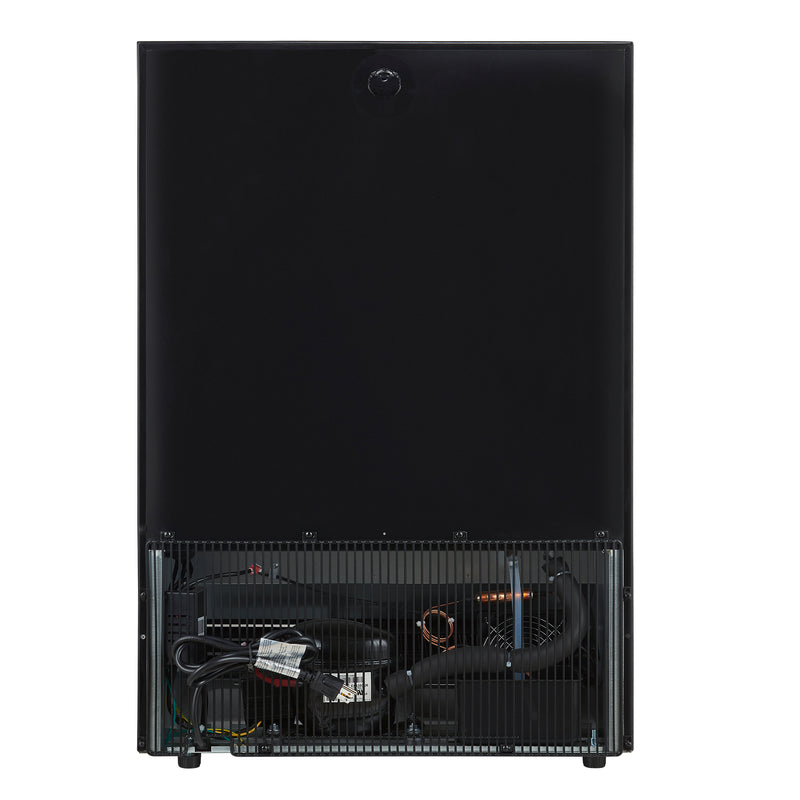 Forno Frescolino 24" Freestanding Beverage Cooler in Black, 188 Can Capacity, Triple-Layer Anti-UV Glass, Antique Brass Handles, FWCDR6665-24BLK