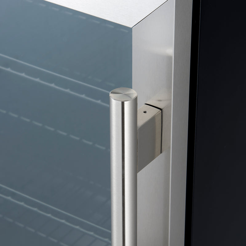 Forno Frescolino 24" Freestanding Beverage Cooler in Stainless Steel, 188 Can Capacity, Triple-Layer Anti-UV Glass Door, LED Interior Lighting, FWCDR6665-24S