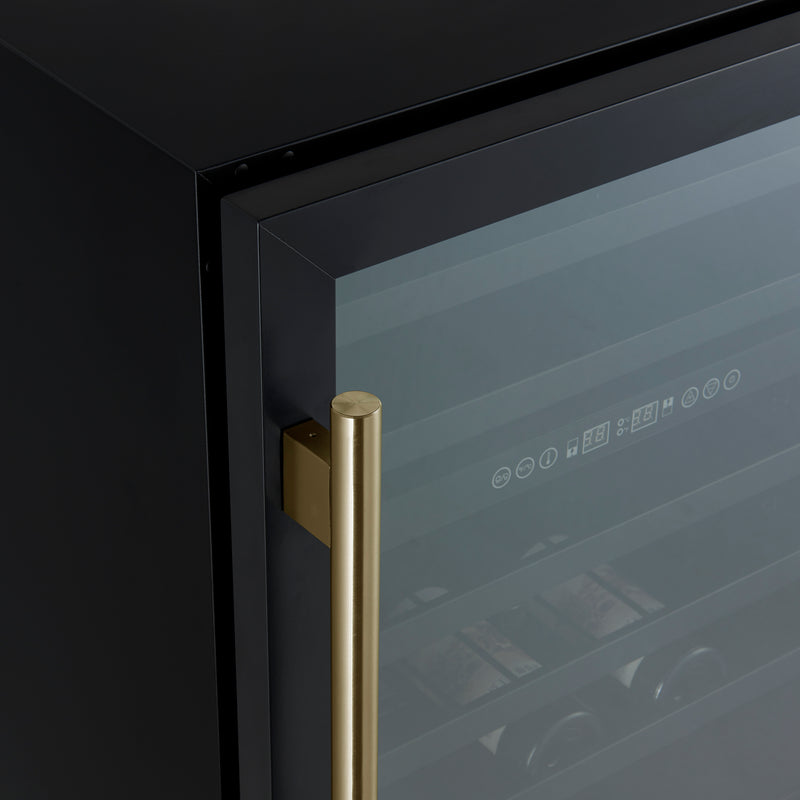 Forno Bacchino 24" Freestanding Wine Cooler in Black, Dual Zone, 51 Bottle Capacity, Triple-Layer Anti-UV Glass, FWCDR6634-24BLK