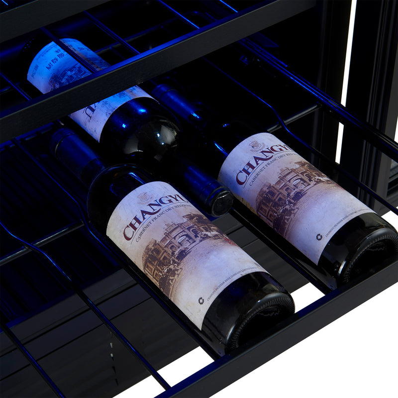 Forno Bacchino 24" Freestanding Wine Cooler in Stainless Steel, 51 Bottle Capacity, Dual Zone, Triple-Layer Anti-UV Glass, FWCDR6634-24S