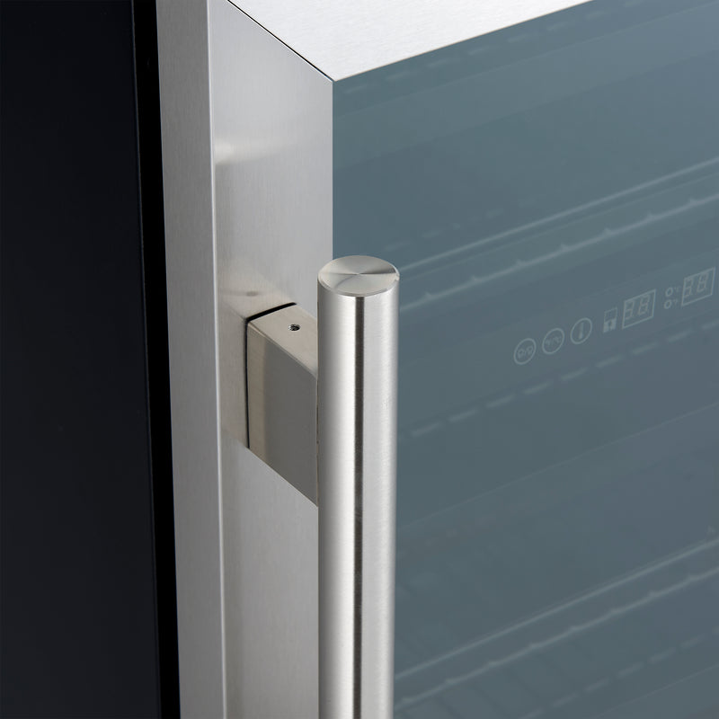 Forno Bacchino 24" Freestanding Wine Cooler in Stainless Steel, 51 Bottle Capacity, Dual Zone, Triple-Layer Anti-UV Glass, FWCDR6634-24S