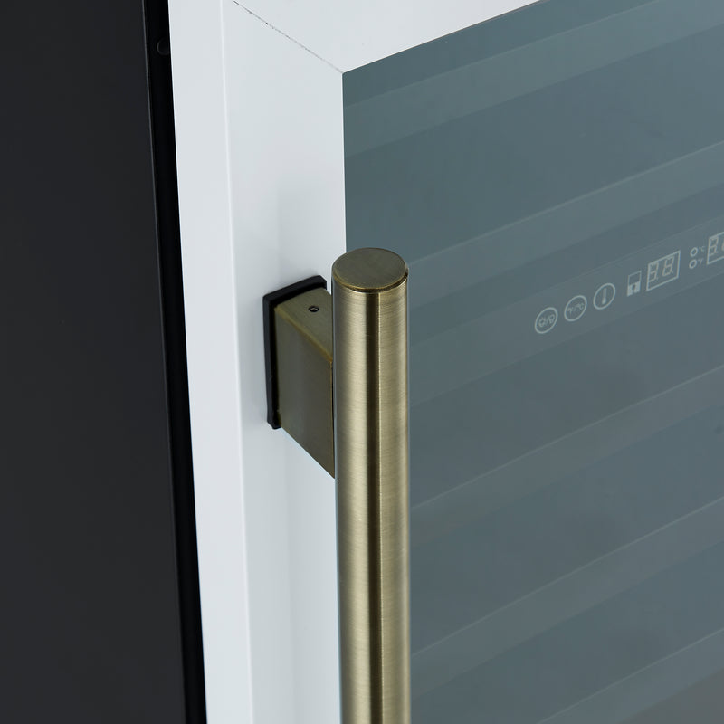 Forno Bacchino 24" Freestanding Wine Cooler in White, 51 Bottle Capacity, Dual Temperature Zones, Triple-Layer Anti-UV Glass Door, FWCDR6634-24WHT