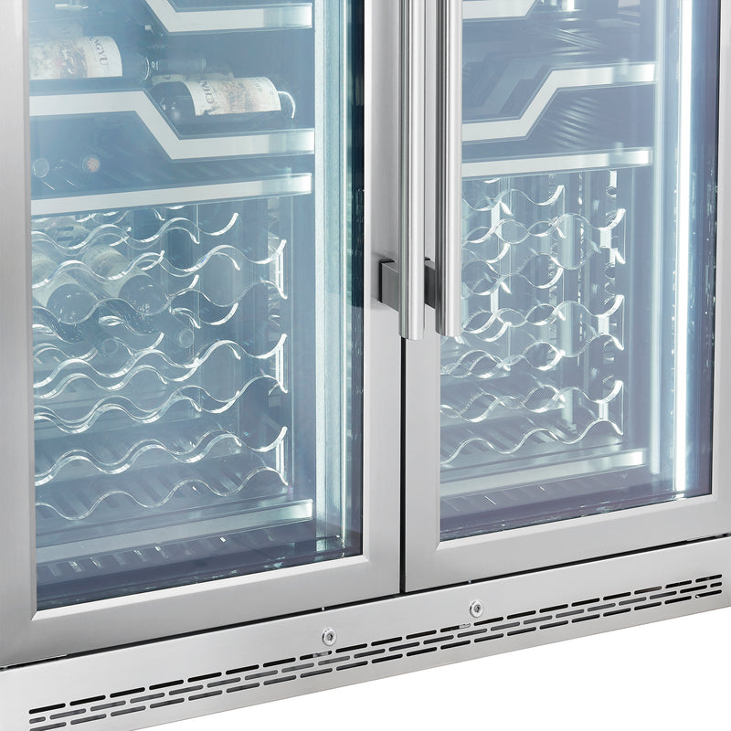 Forno Abruzzo 48" Dual Zone Wine Cellar, 102 Bottle Capacity, UV-Resistant Glass, FWCDR6611-48S