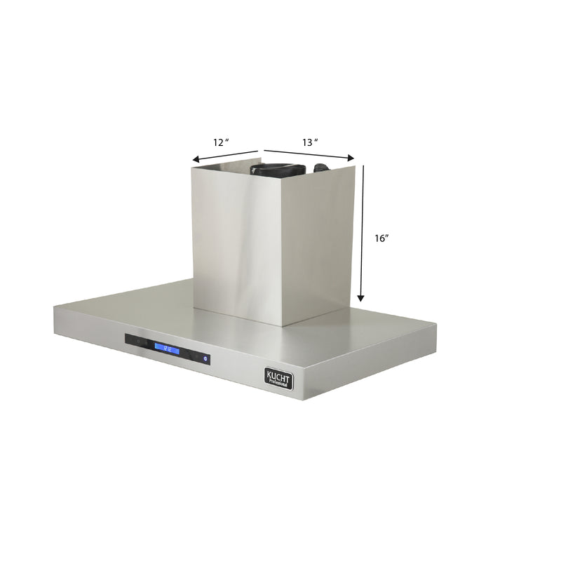 Kucht Professional 36" 900 CFM Wall Mount Range Hood in Stainless Steel, Digital Controls, KRH3611A