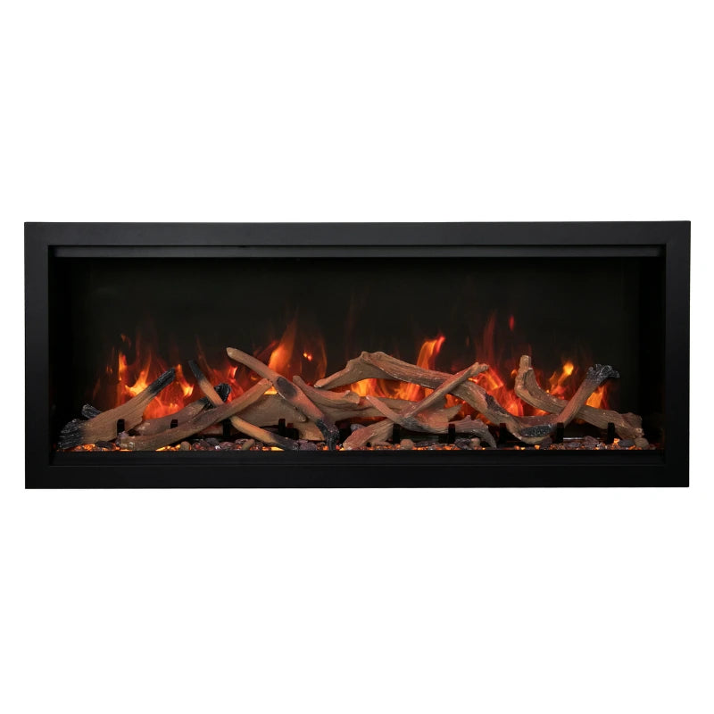 Amantii Symmetry Bespoke 60'' Wall Mount / Recessed Linear Indoor/Outdoor Electric Fireplace