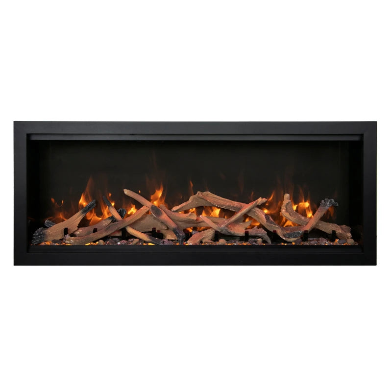 Amantii Symmetry Bespoke 88'' Wall Mount / Recessed Linear Indoor/Outdoor Electric Fireplace