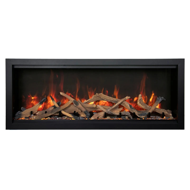 Amantii Symmetry Bespoke 42'' Wall Mount / Recessed Linear Indoor/Outdoor Electric Fireplace