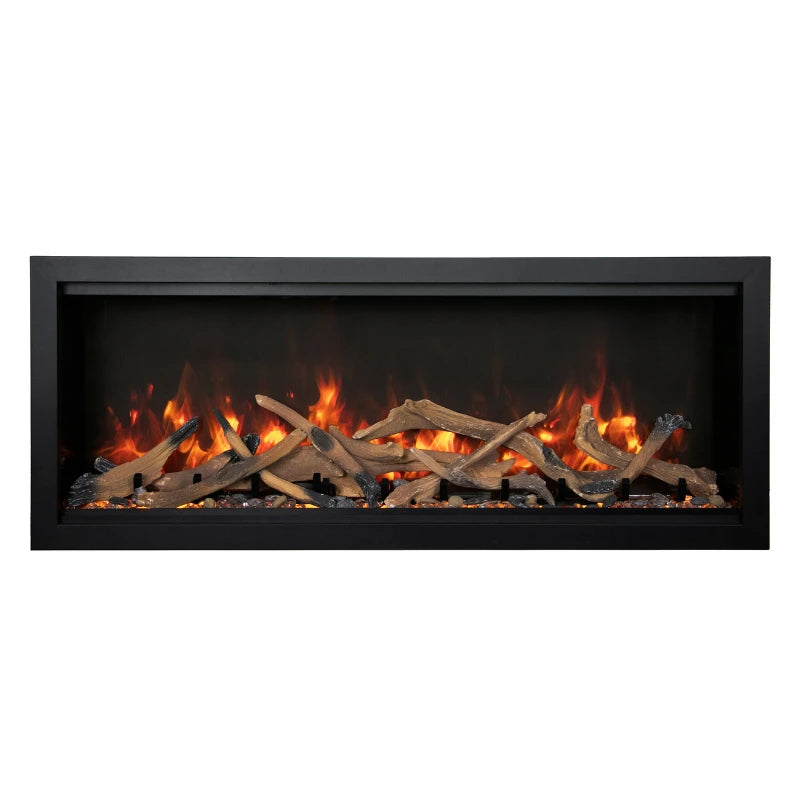 Amantii Symmetry Bespoke 50'' Wall Mount / Recessed Linear Indoor/Outdoor Electric Fireplace