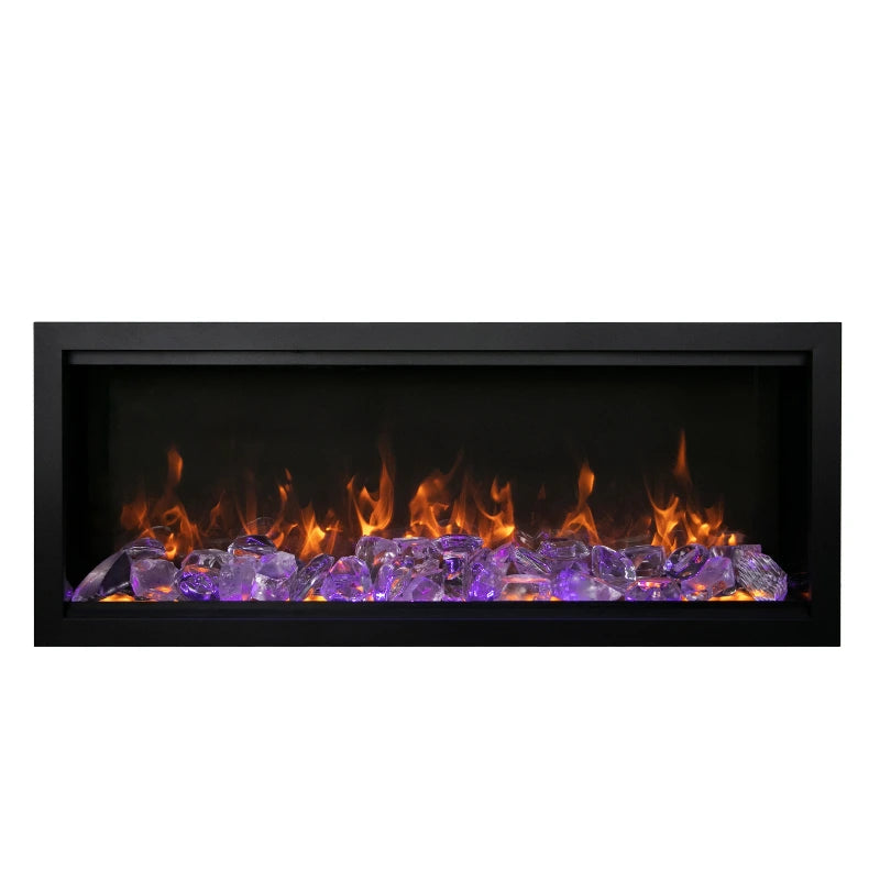 Amantii Symmetry Bespoke 42'' Wall Mount / Recessed Linear Indoor/Outdoor Electric Fireplace