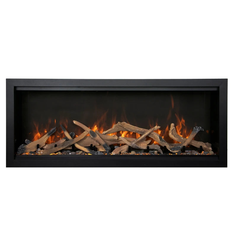 Amantii Symmetry Bespoke 42'' Wall Mount / Recessed Linear Indoor/Outdoor Electric Fireplace