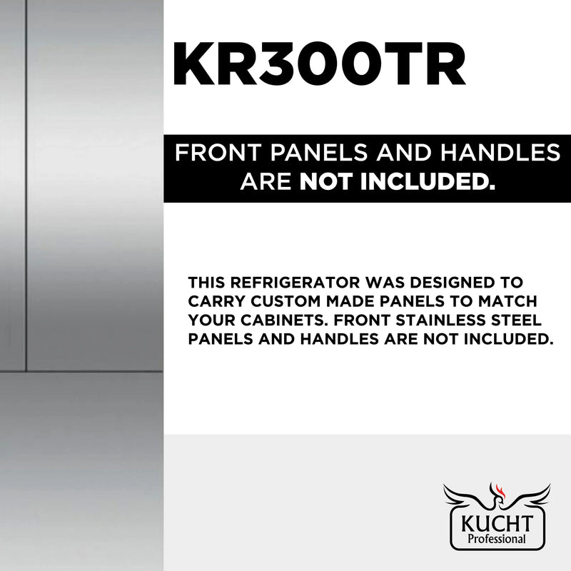 Kucht 30" 16.6 Cu. Ft. Built-In Refrigerator in Panel Ready, KR300TR