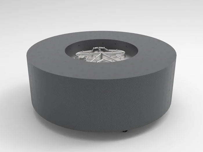 HPC Fire Inspired Assembled Metal Fire Pit Enclosures Agni with durable round black metal body and 24V electronic ignition system.