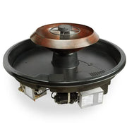 HPC Fire Inspired H2Onfire Fire on Water Series with hand hammered oiled copper 360 bowl and integrated cascading water feature.