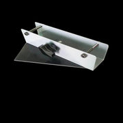 Metal lock mechanism on a black background